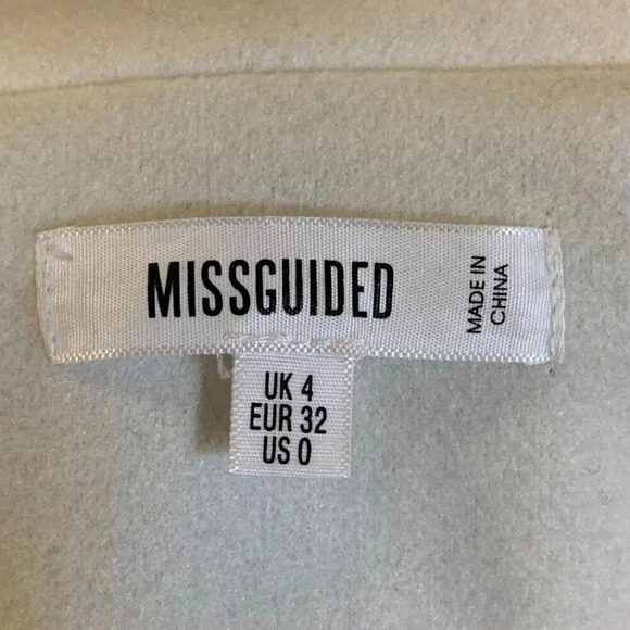 Missguided‎ Women's Colorblock Tu Tone Long Button Up Trench Coat Size 0 - Picture 8 of 16